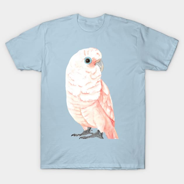 Goffin's cockatoo watercolor T-Shirt by Oranjade0122
